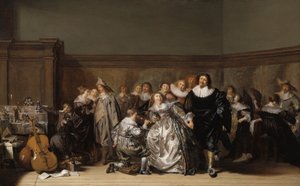 Een elegant gezelschap, 1632 door Pieter Codde