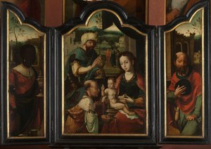 Drieluik met de Aanbidding der Wijzen door Pieter Coecke van Aelst (I) (workshop of)