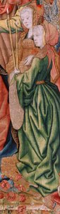 Vlaamse wandtapijt. Serie Episodes uit het Leven van de Maagd; Presentatie in de Tempel (Presentación en el Templo). Tweede wandtapijt in de serie. Modellen Toegeschreven aan Jan van Roome (of van Brussel). Fabriek Pieter van Aelst, Brussel. Ca 1502-1504. door Pieter Coecke van Aelst