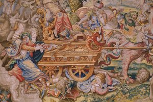 Vlaamse wandtapijt. Serie De zeven hoofdzonden: IJdelheid. Tekenaar Pieter Coecke van Aelst. Atelier van Brussel. Ca 1542-1544. door Pieter Coecke van Aelst