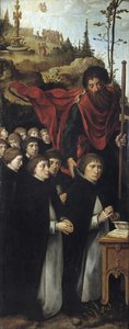 De Apostel Sint Jacobus de Meerdere met Predikers, Rechterpaneel van het Laatste Oordeel drieluik door Pieter Coecke van Aelst