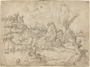 Landschap met de doop van Christus