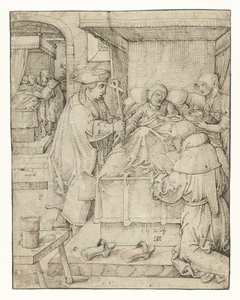 Het verzorgen van de zieken (Werken van Barmhartigheid) door Pieter Cornelisz. genaamd Kunst