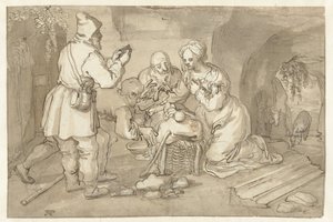 Aanbidding der herders door Pieter Cornelisz. van Rijck