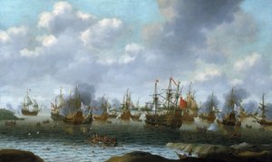 De Nederlandse aanval op de Medway-rivier (Engeland), juni 1667 door Pieter Cornelisz van Soest