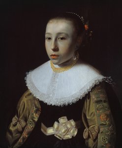Portret van een jong meisje door Pieter Dubordieu