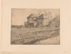Boerderij met twee hooischuren
