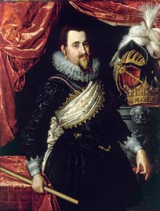 Portret van Christian IV, koning van Denemarken (1577-1648) (ca. 1615) door Pieter Fransz. Isaacsz.