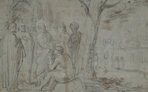 Christus geneest de blinde man (recto); Venus en Cupido (verso)