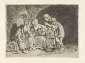 Jozef verklaart de dromen van de bakker en de schenker door Pieter Fransz de Grebber