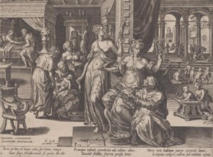 Geboorte, uit De loop van het menselijk leven, 1570 door Pieter Furnius