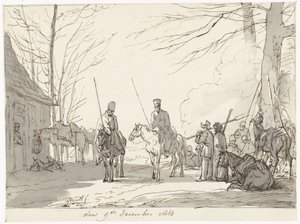 Bivak der kozakken, 9 december 1813 door Pieter Gerardus van Os (signed by artist)