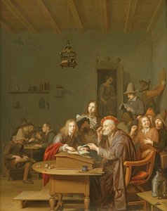 Interieur van een klaslokaal door Pieter Harmansz Verelst