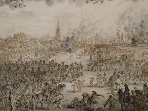 Het vertrek van Karel II uit Scheveningen door Pieter Hendricksz Schut