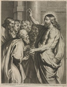 Christus geeft de sleutels aan Petrus door Pieter I de Jode