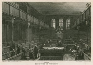 Interieur van het Lagerhuis, Westminster, Londen door Pieter Jansz. Quast