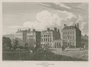 Noordzijde van Cavendish Square, Londen door Pieter Jansz. Quast