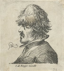 Portretbuste van een man met vissersmuts door Pieter Jansz Quast