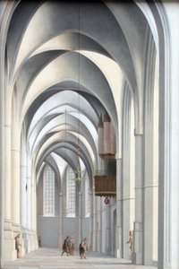 Blik in de kooromgang van Sint Bavo in Haarlem