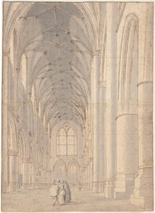 Interieur van de Sint-Bavokerk, Haarlem door Pieter Jansz Saenredam