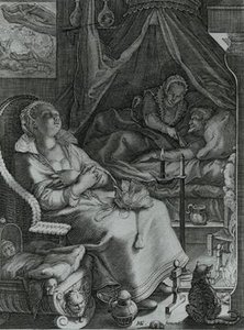 Nocte vacant curis animi door Pieter Jansz Saenredam