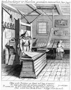 De boekbinderij van Laurens Janszoon Koster, uit 