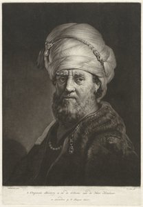 Portretbuste van een man met een tulband