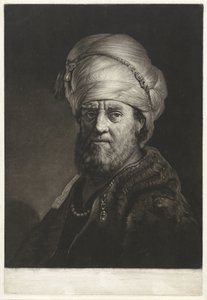 Portretbuste van een man met een tulband