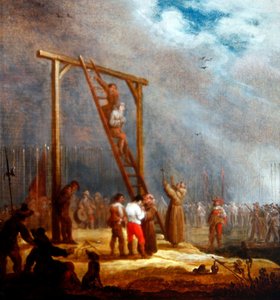 Een executie aan een galg door Pieter Meulener