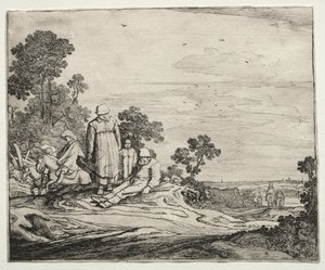 Landschap met Boeren