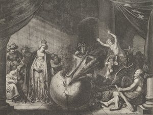 Plaat 9: Allegorie op de Onenigheid in Frankrijk, uit Caspar Barlaeus, Medicea Hospes, 1638 door Pieter Nolpe