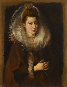Portret van een jonge vrouw met een ketting door Pieter Paul Rubens