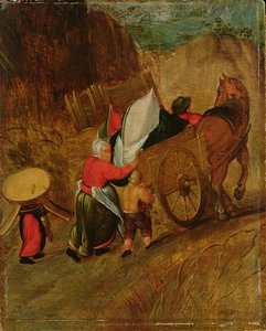 Landschap, Boeren, Paard en Kar, begin 17e eeuw