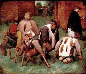 De kreupelen Groep van gehandicapte personages, stumperds. Schilderij door Pieter Bruegel de Oude (1525-1569) 1568 Parijs, Louvre door Pieter Bruegel the Elder