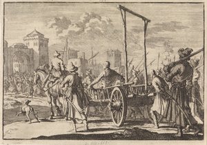 Aankomst van Stepan Razin en zijn broer Frol in een ijzeren kooi in Moskou, 1671, 1698