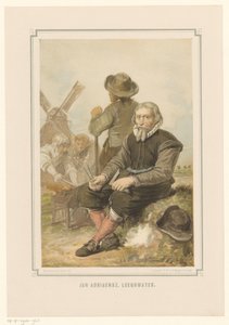 Molenmaker Jan Adriaanszoon Leeghwater aan het werk door Pieter Wilhelmus van de Weijer