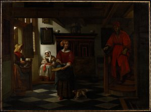 De Aspergeverkoopster, 1675-80 door Pieter de Hooch