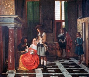 De kaartspelers, ca. 1663-1665 door Pieter de Hooch