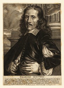 Portret van Frans Wouters, Vlaamse Barokschilder, kabinetsschilder en hofkunstenaar van de Romeinse Keizer door Pieter de II Jode