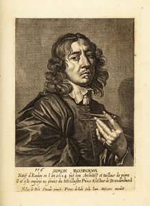 Portret van Simon Bosboom, Nederlandse Gouden Eeuw architect en schrijver door Pieter de II Jode