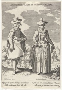 Paar, gekleed volgens de Engelse mode, ca. 1610. Kostuums uit verschillende landen (series title)