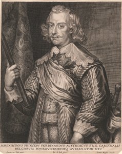 Serenissimus Princeps Ferdinandus Austriacus S.R.E. Kardinaal Belgarum Bourgondiërs Gouverneur enz. door Pieter de Jode