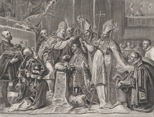 Plaat 24: Karel V gekroond tot Keizer door de Paus, uit Guillielmus Becanus