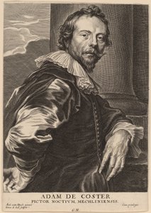 Adam de Coster door Pieter de Jode II after Sir Anthony van Dyck