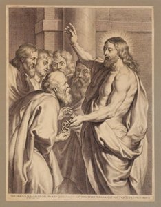 Christus overhandigt de sleutels aan Petrus door Pieter de Jode I