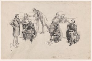 De Tweede Kamer tijdens het debat over de grondwetsherziening in 1887 door Pieter de Josselin