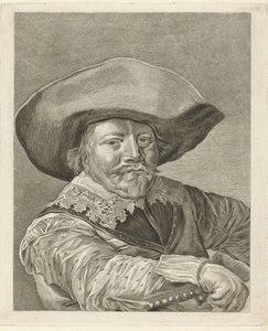 Portret van een man in 17e-eeuws kostuum door Pieter de Mare