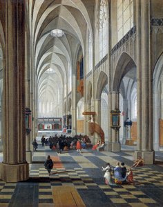 Interieur van de kathedraal van Antwerpen (detail) door Pieter the Elder Neefs