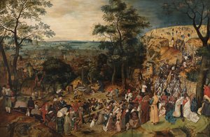 Christus draagt het Kruis door Pieter the Younger Brueghel