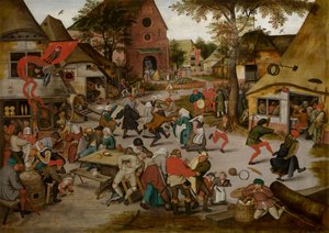 Kermesse van het feest van Sint Joris (olieverf op paneel) door Pieter the Younger Brueghel